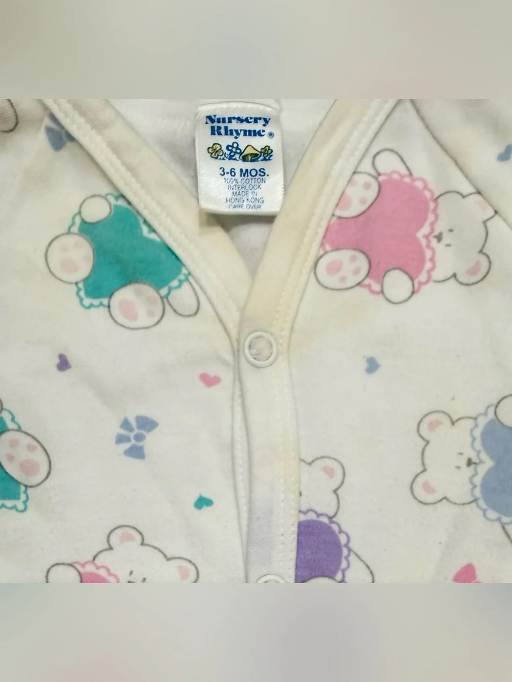 Vintage 90s Baby Girl One Piece Bodysuit Bundle 0-6 Months Bears Floral Sheep